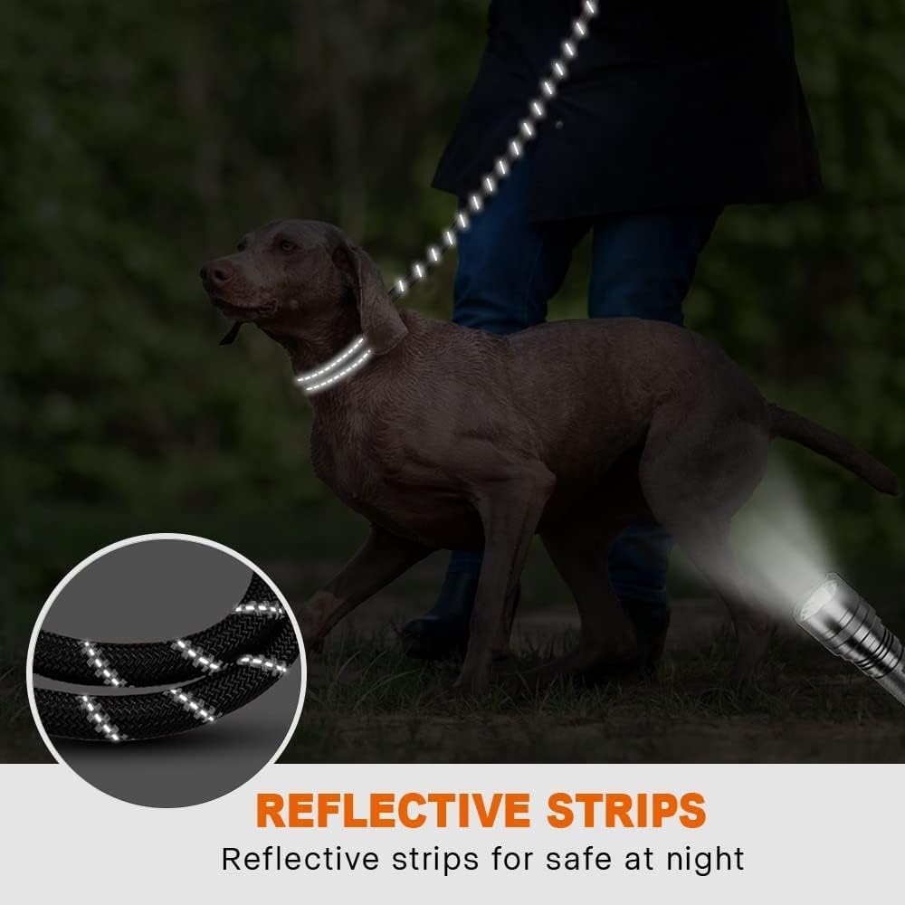 Reflective Rope Dog Leash with Padded Handle