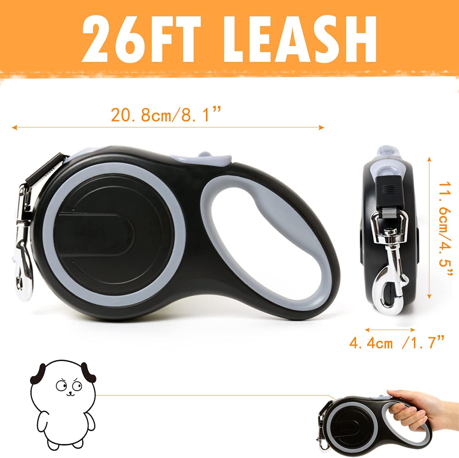 Heavy Duty Retractable Dog Leash 26FT