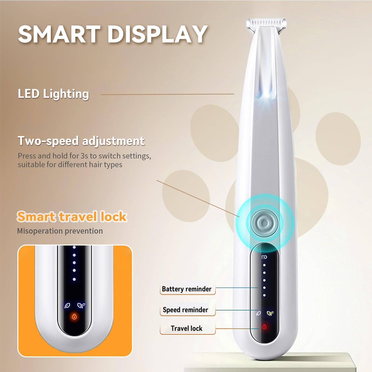 LED Dog Paw Trimmer Grooming Kit