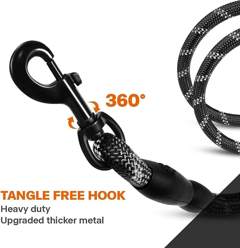 Reflective Rope Dog Leash with Padded Handle