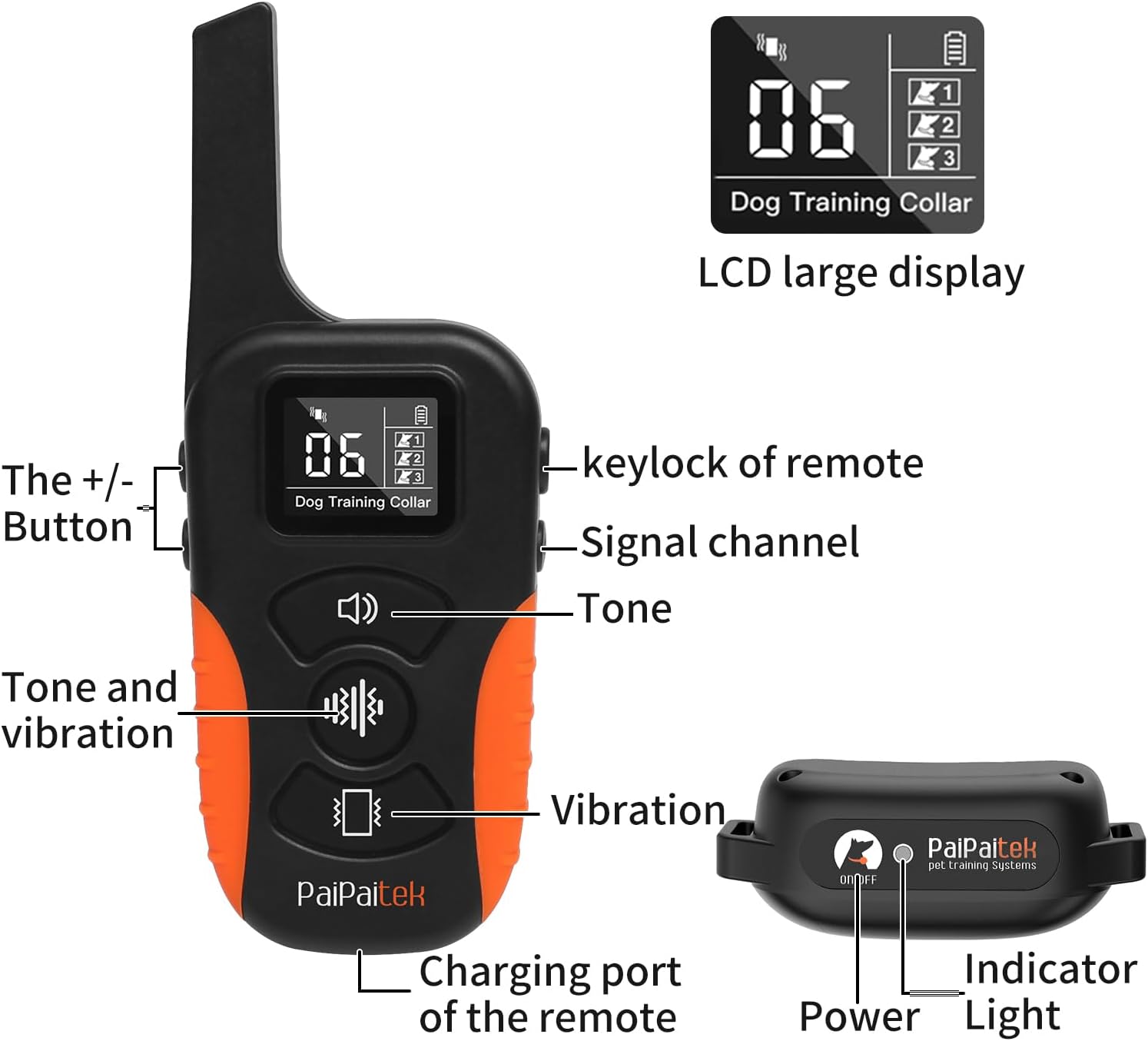 No Shock Dog Training Collar with Remote
