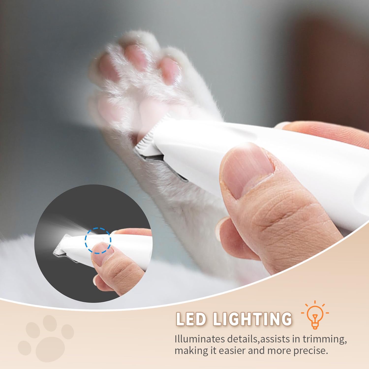 LED Dog Paw Trimmer Grooming Kit