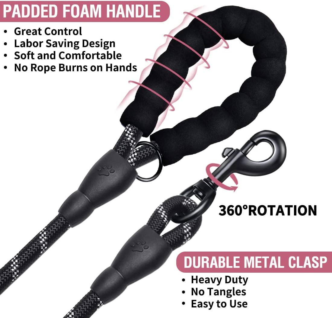 Heavy Duty Reflective Dog Leash Set