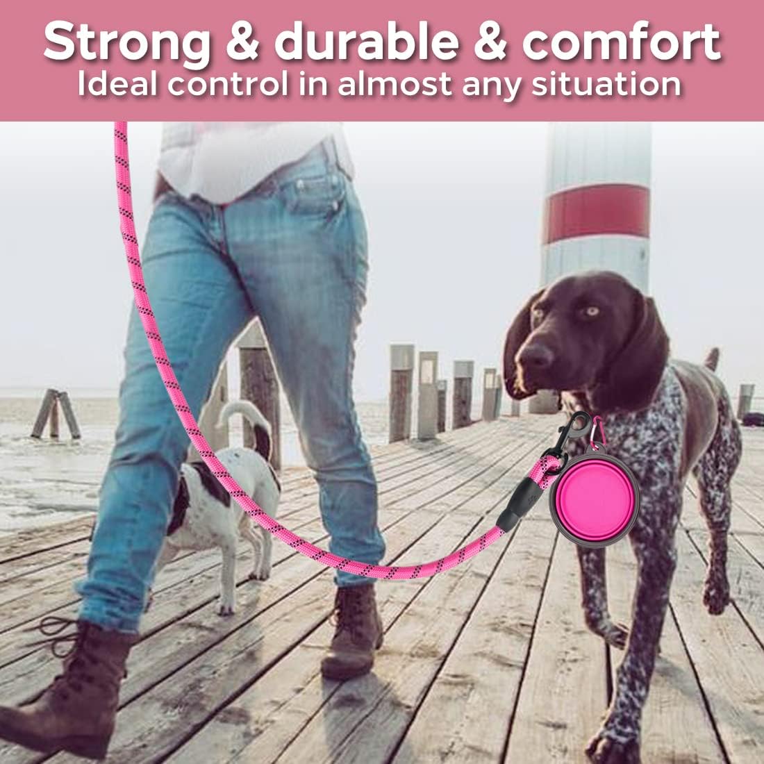 Heavy Duty Reflective Dog Leash Set