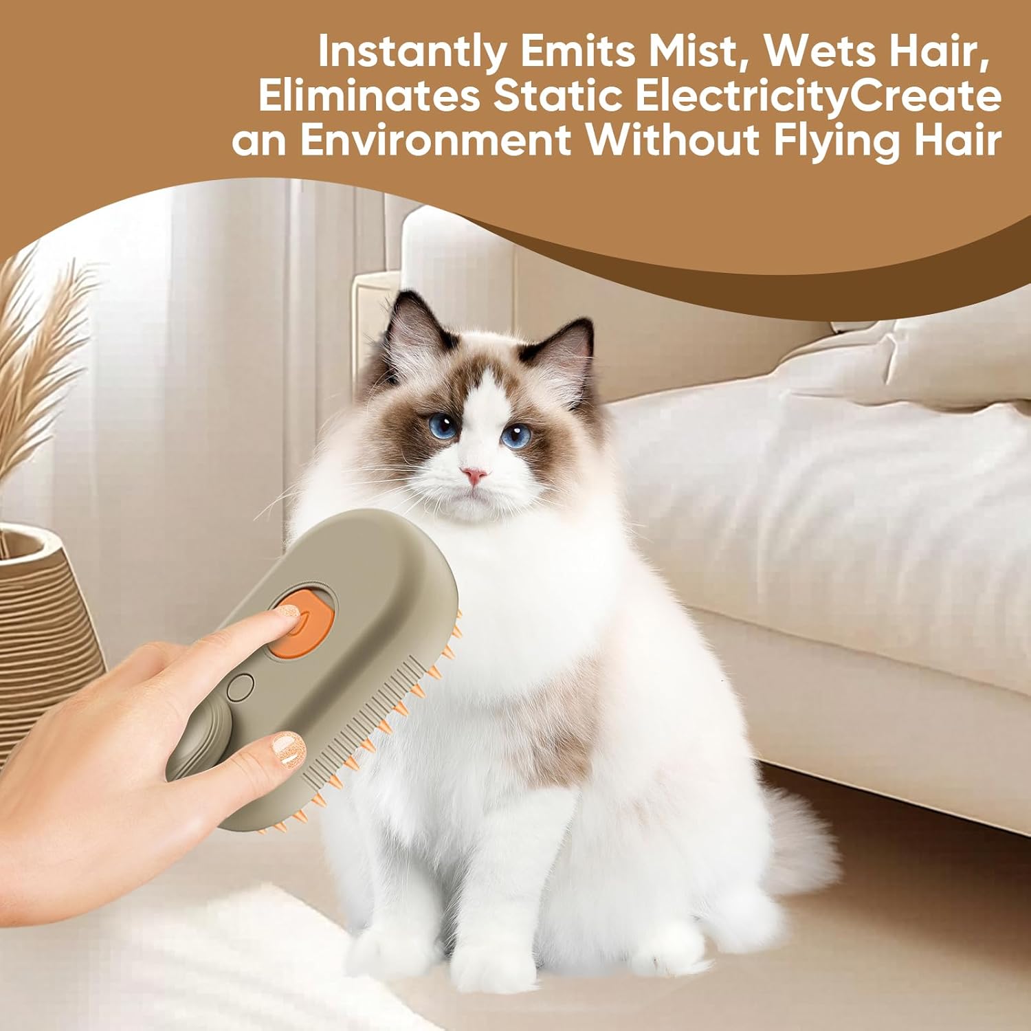 4-in-1 Steam Pet Grooming Brush