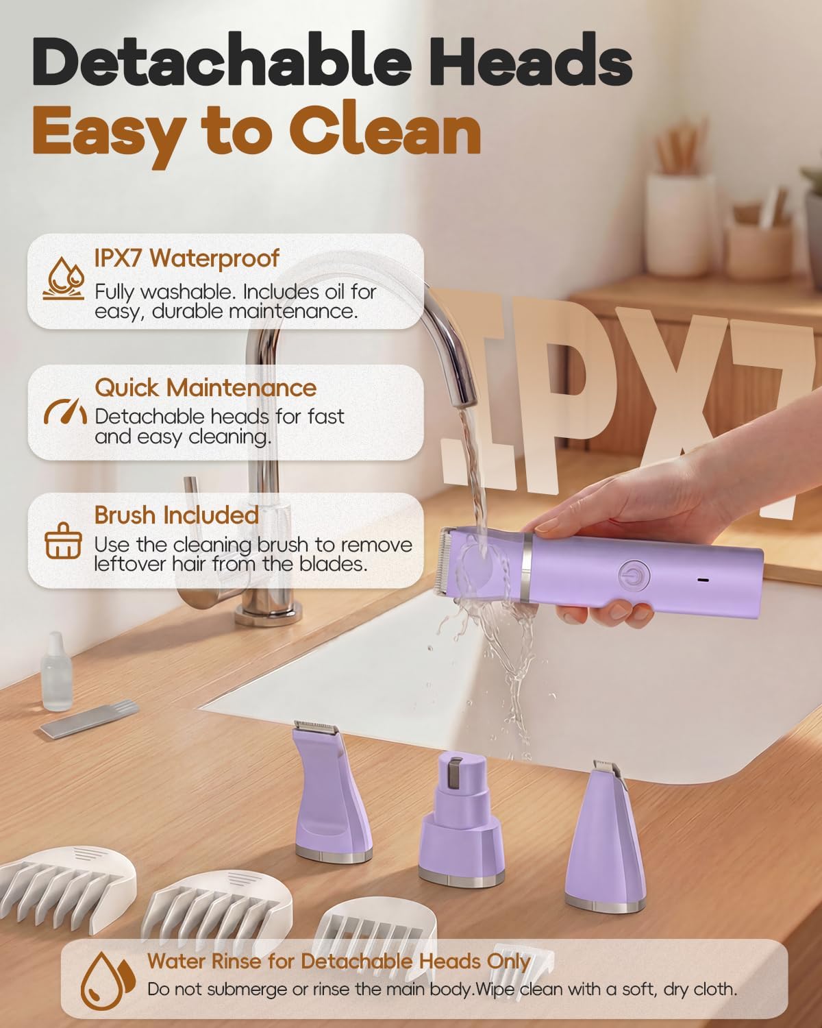 4-in-1 Quiet Dog Grooming Clipper Kit