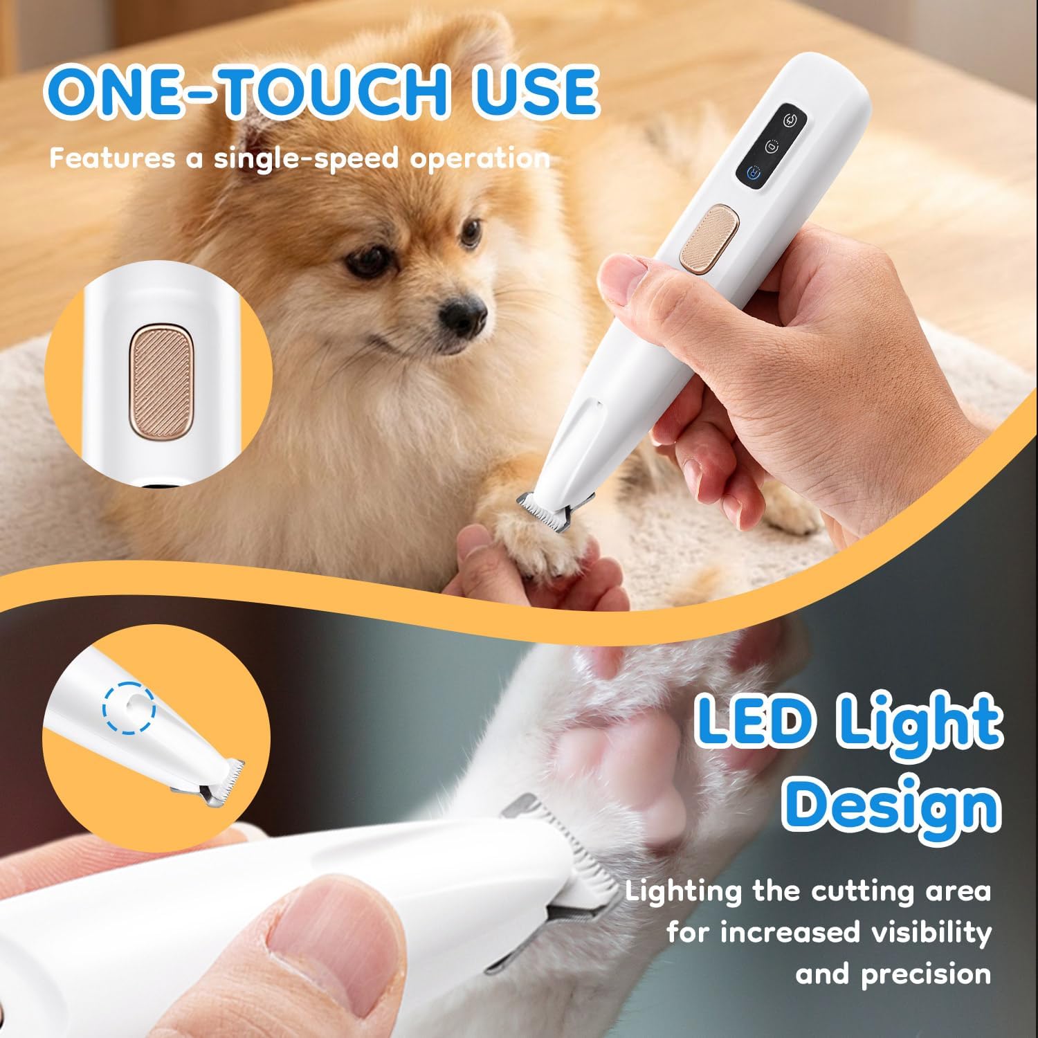 LED Waterproof Pet Precision Trimmer