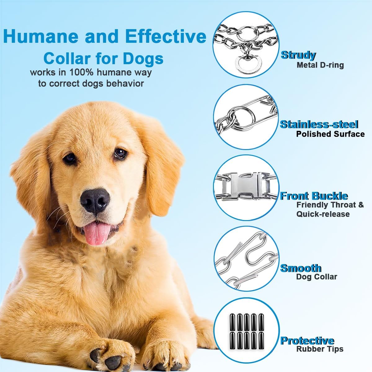 Adjustable No Pull Prong Dog Collar