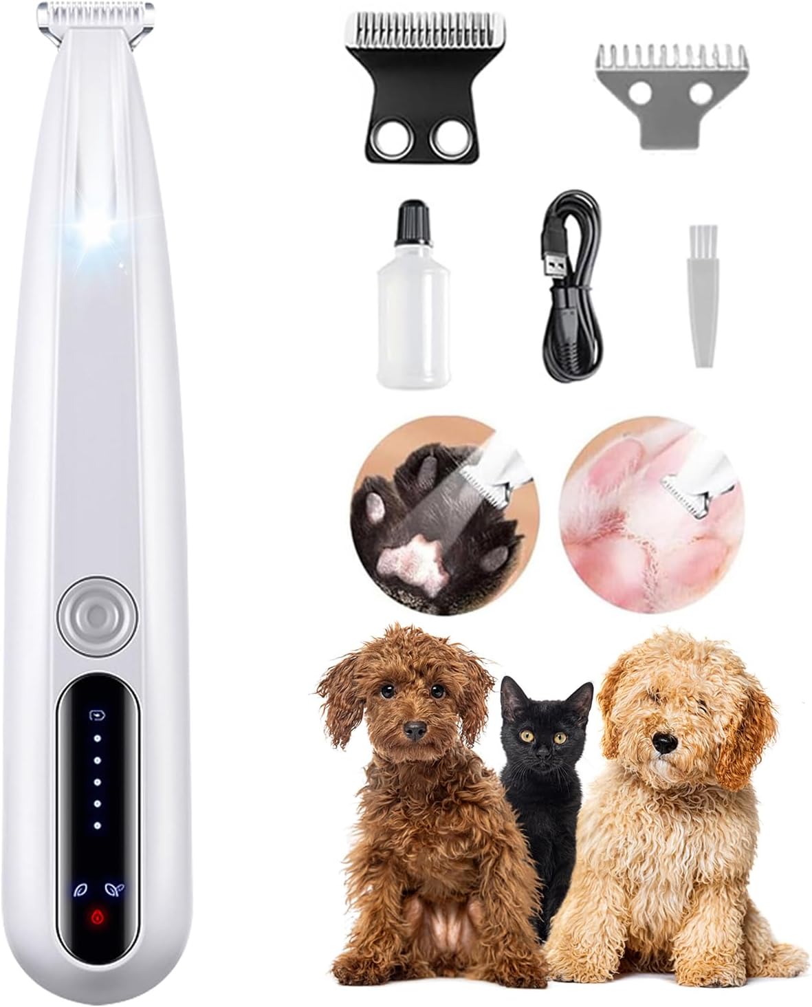 LED Dog Paw Trimmer Grooming Kit