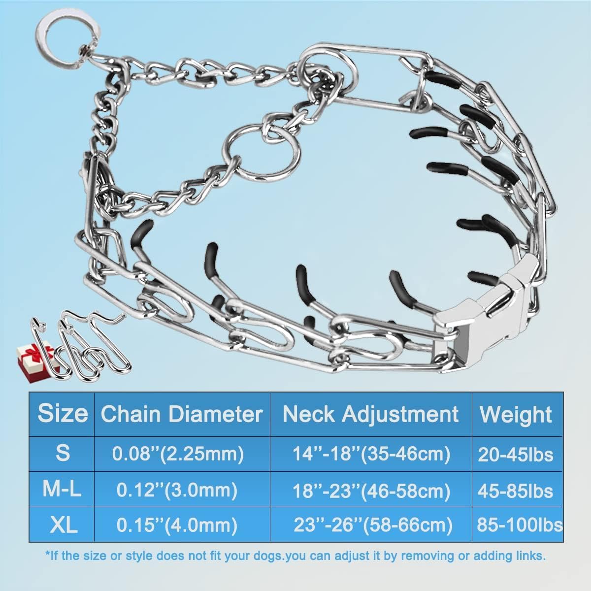 Adjustable No Pull Prong Dog Collar
