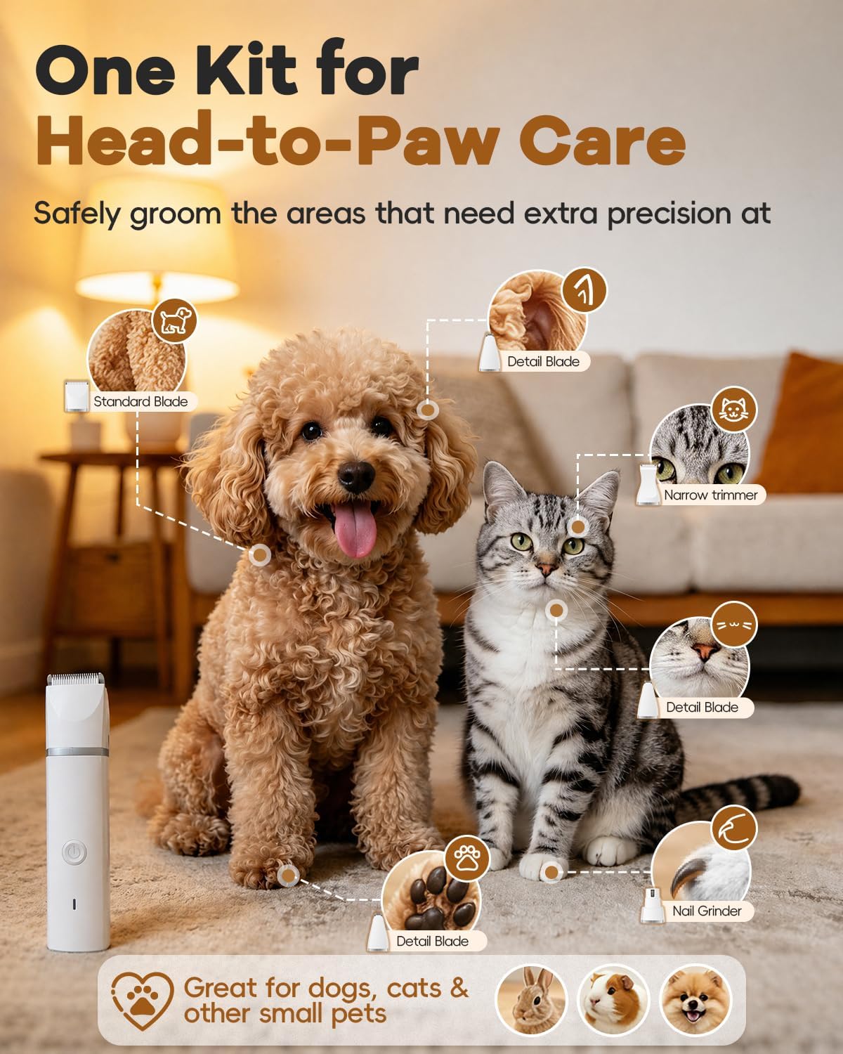 Cordless Quiet Dog Grooming Clipper Kit