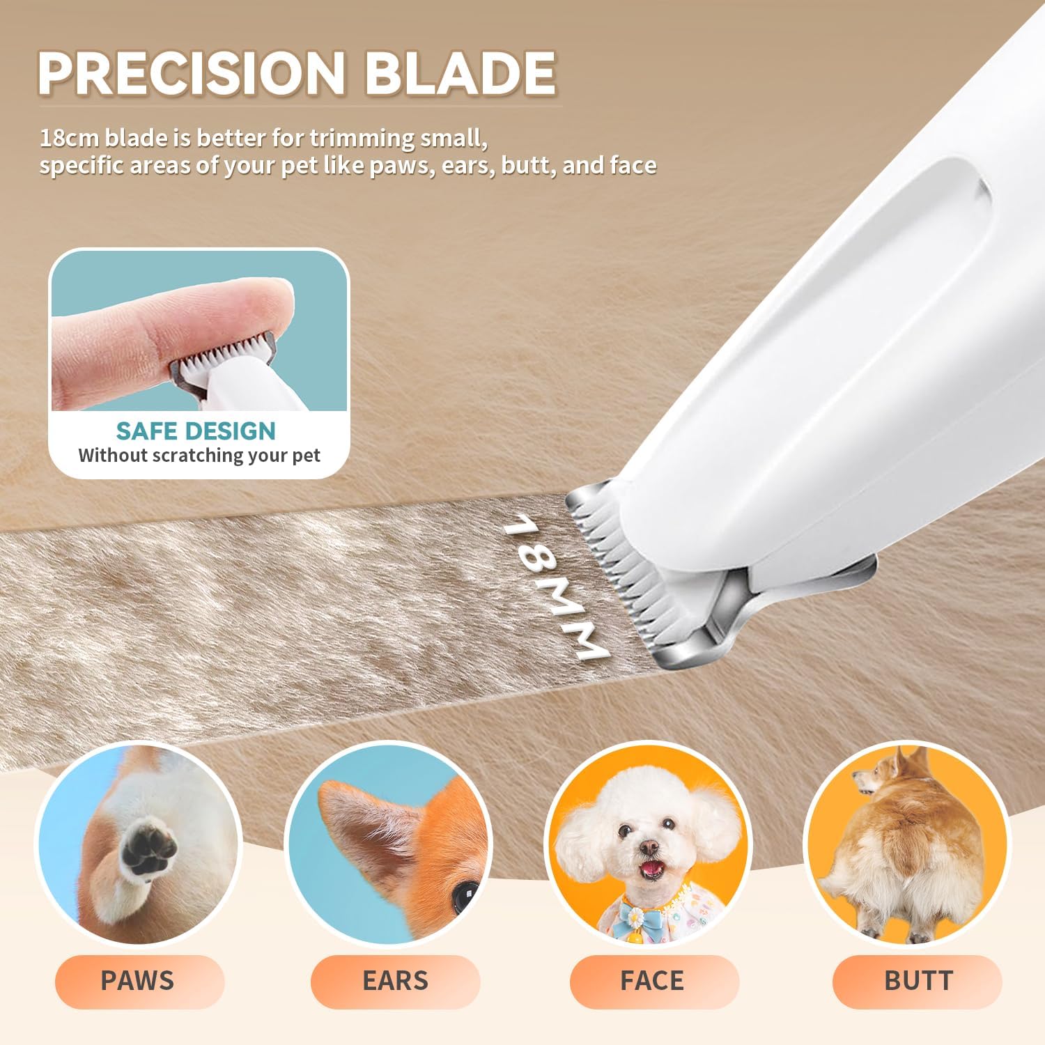 LED Dog Paw Trimmer Grooming Kit