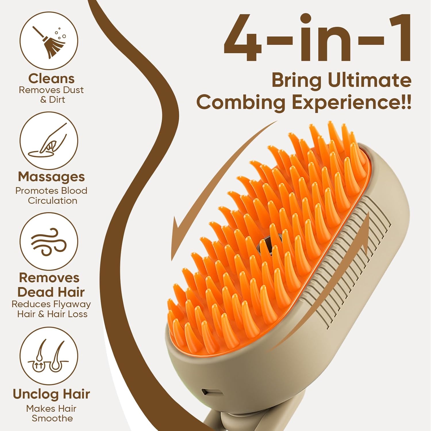 4-in-1 Steam Pet Grooming Brush