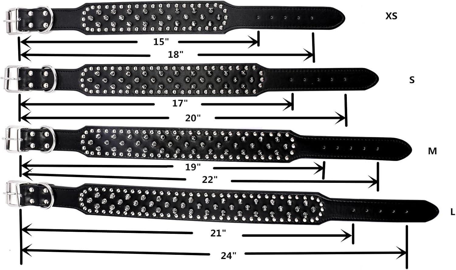 Adjustable Spiked Leather Dog Collar