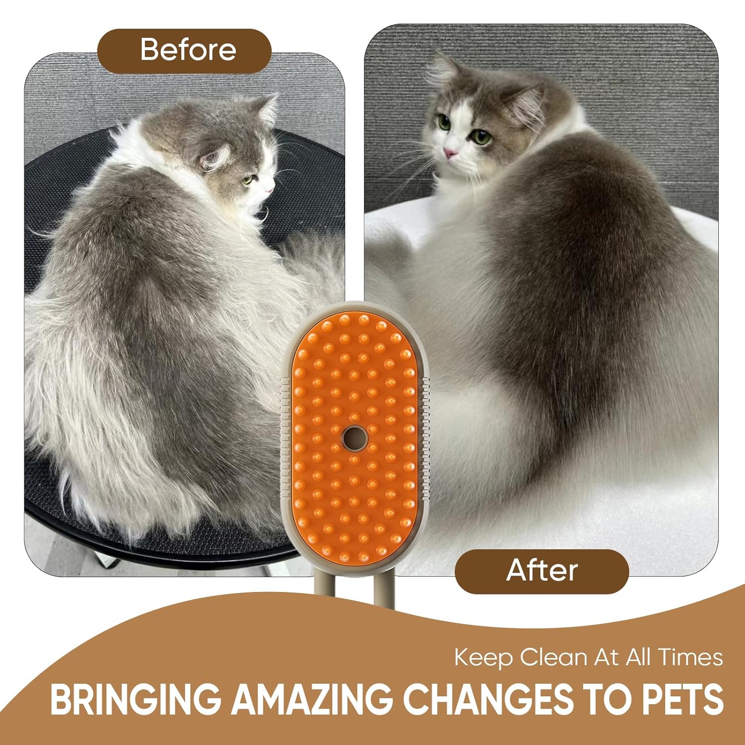 4-in-1 Steam Pet Grooming Brush