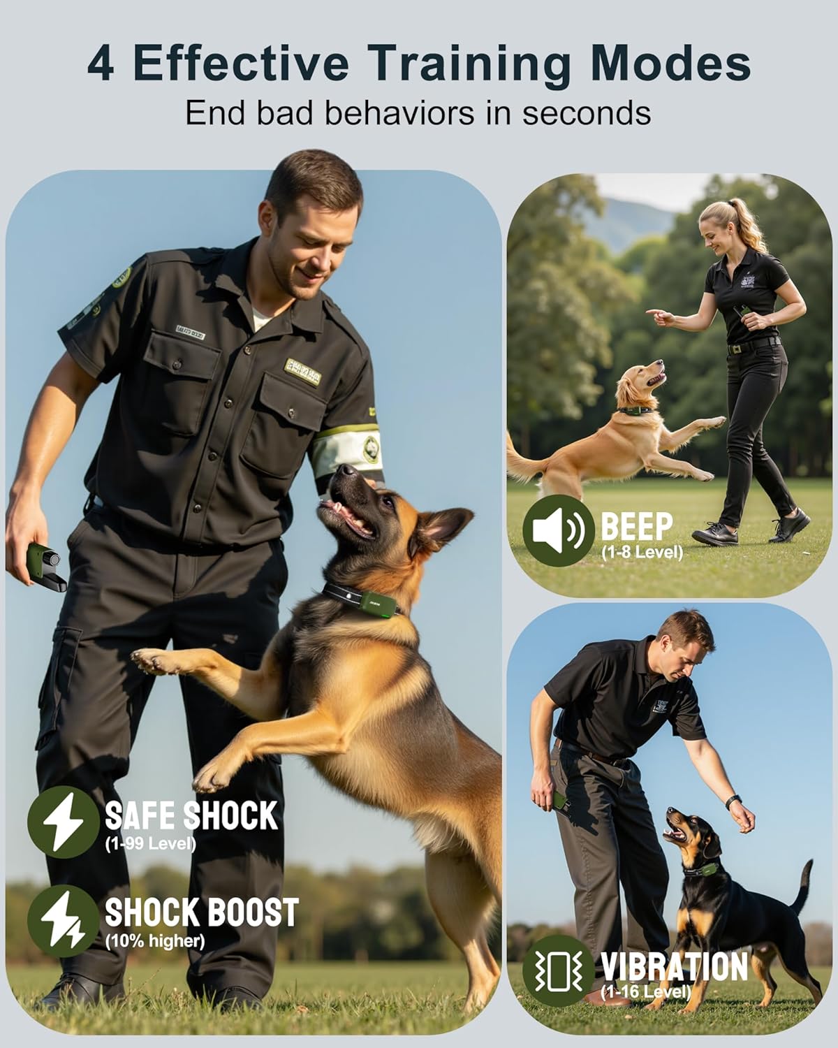 Rechargeable Waterproof Dog Training Shock Collar