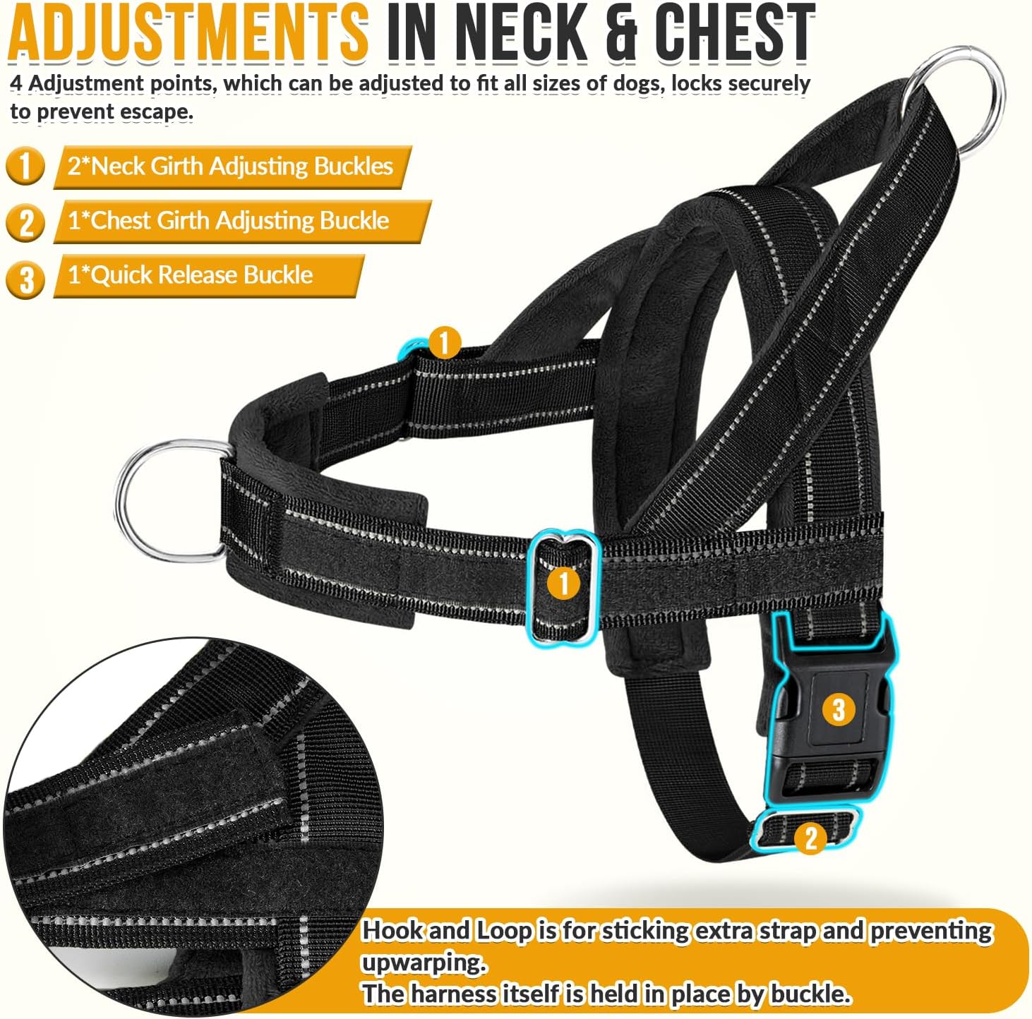 Reflective No Pull Dog Harness Set