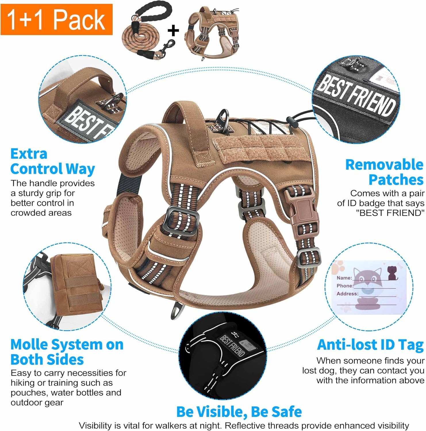 Heavy Duty Tactical Dog Harness Large Dogs