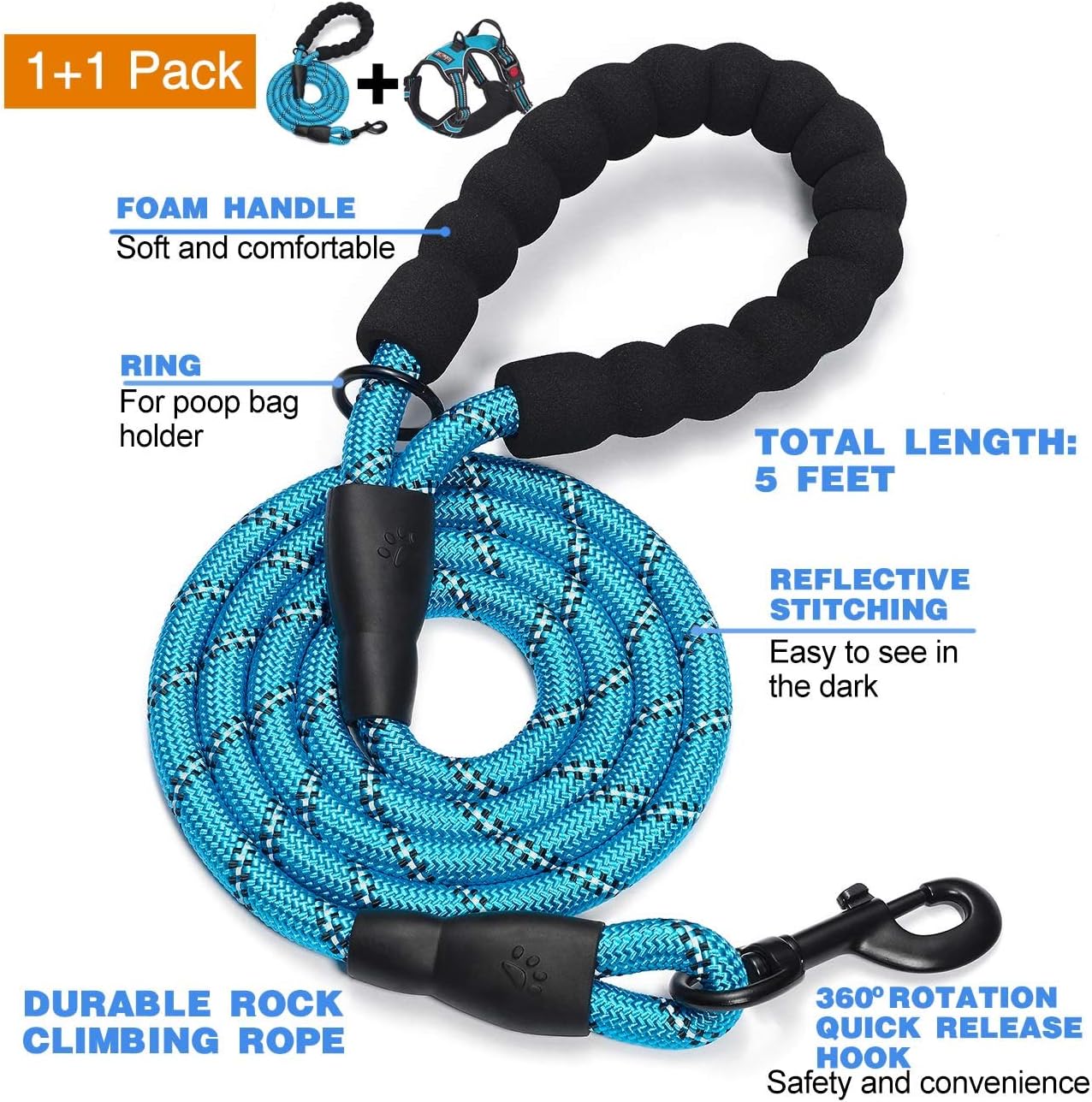 Adjustable Reflective No Pull Dog Harness