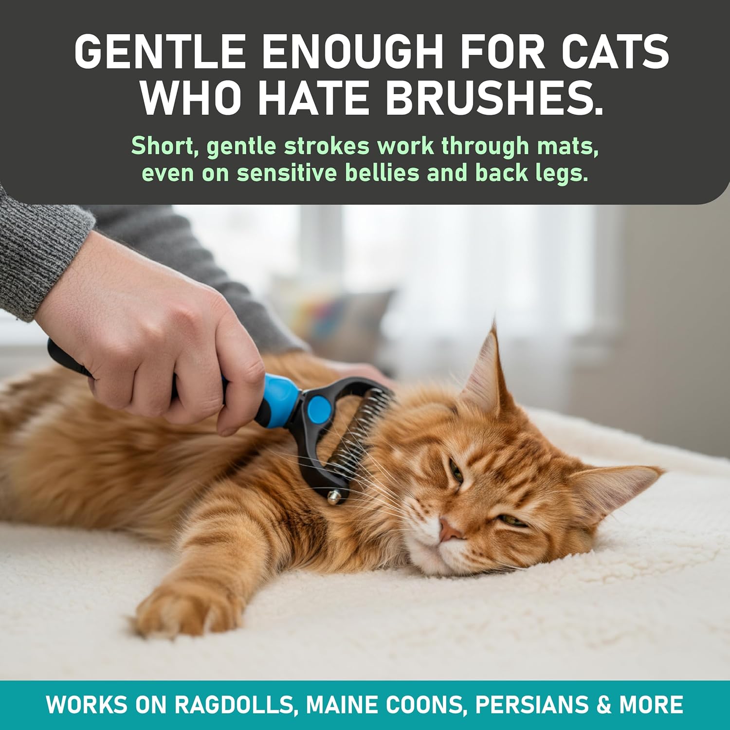 Double Sided Pet Grooming Undercoat Rake